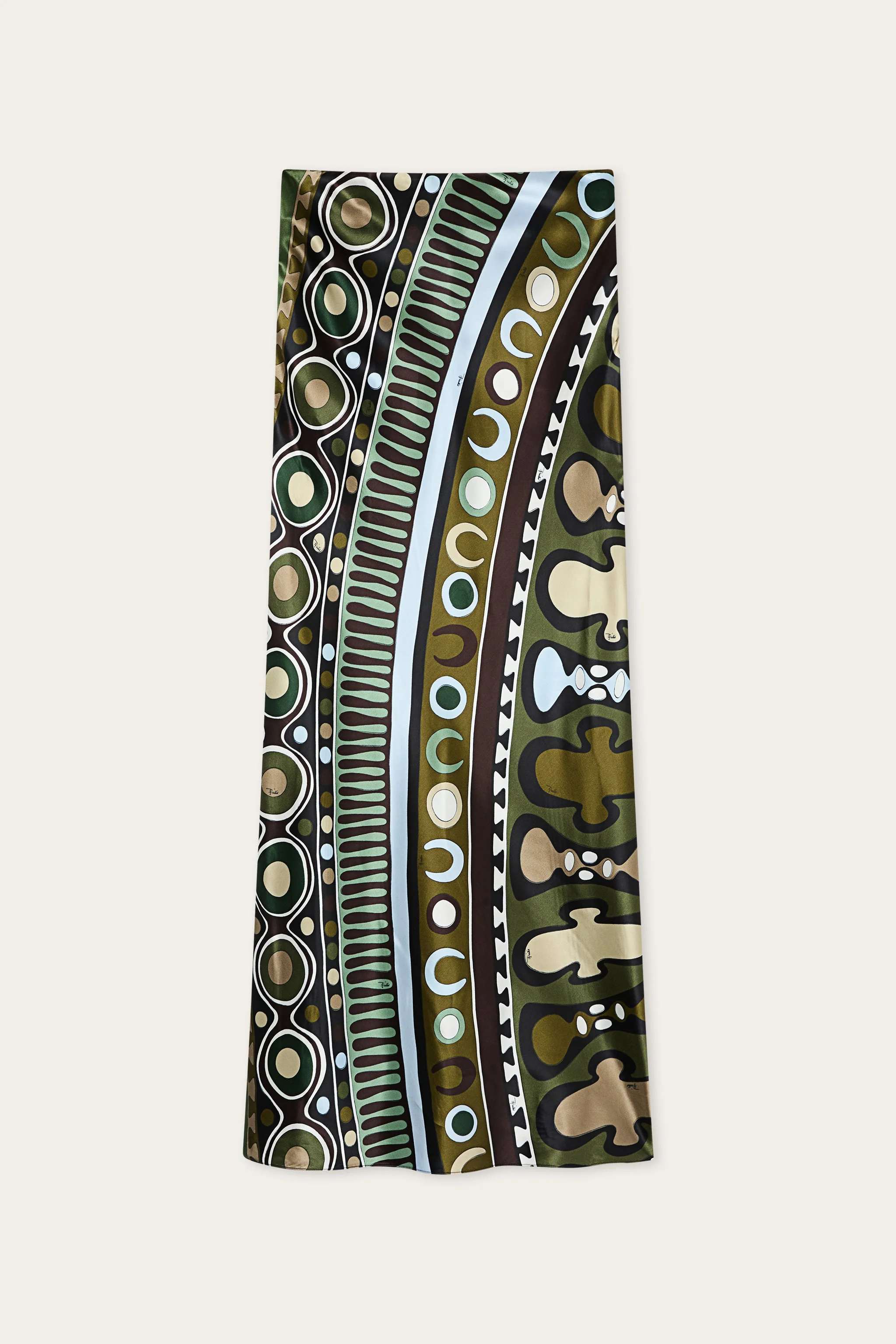 SOLEIL PRINT SATIN SKIRT - 1