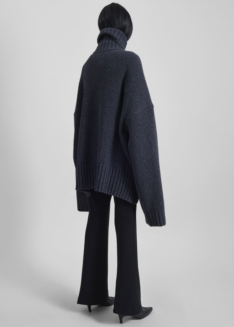 Saclay Oversized Zip-Up Cardigan - Charcoal 9