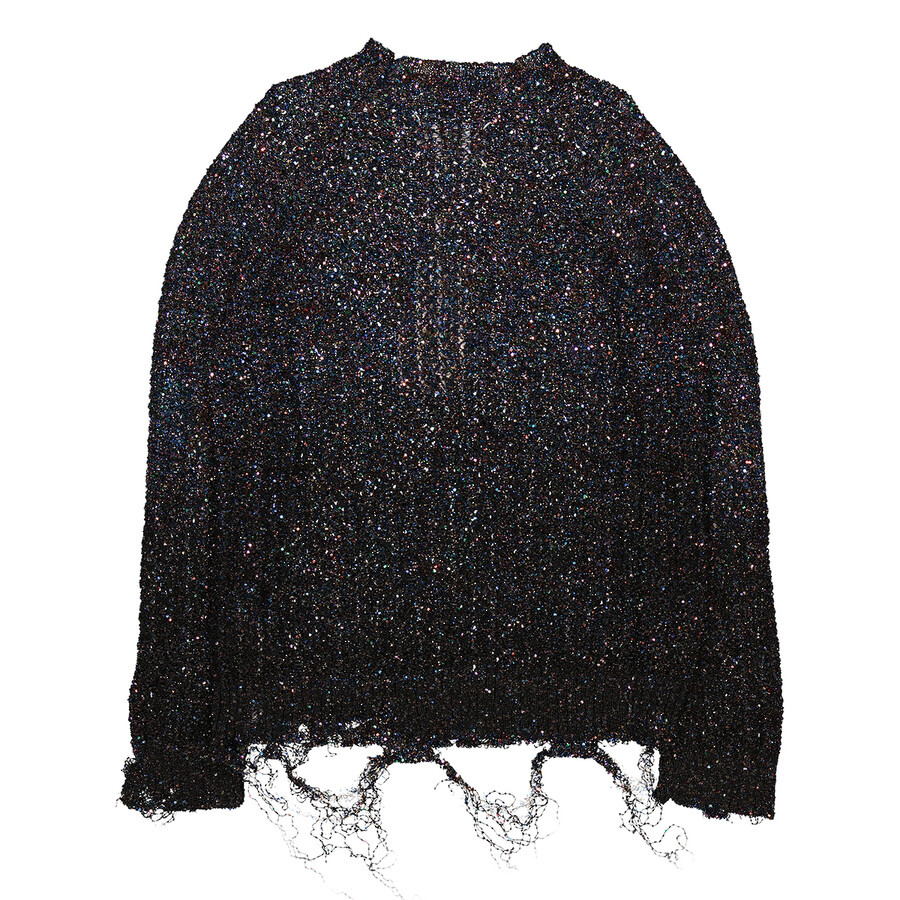 Maison Margiela Ladies Sequinned Distressed Jumper - 2