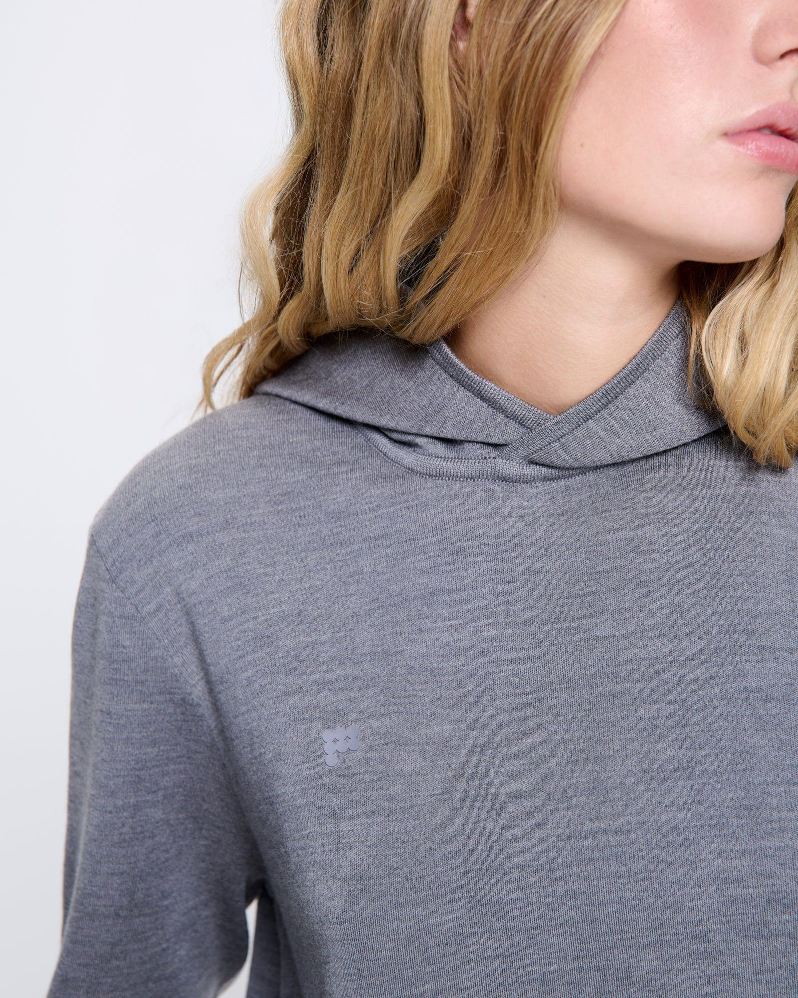 Womens DNA Regenerative Merino Wool Hoodie - Grey Marl - 4