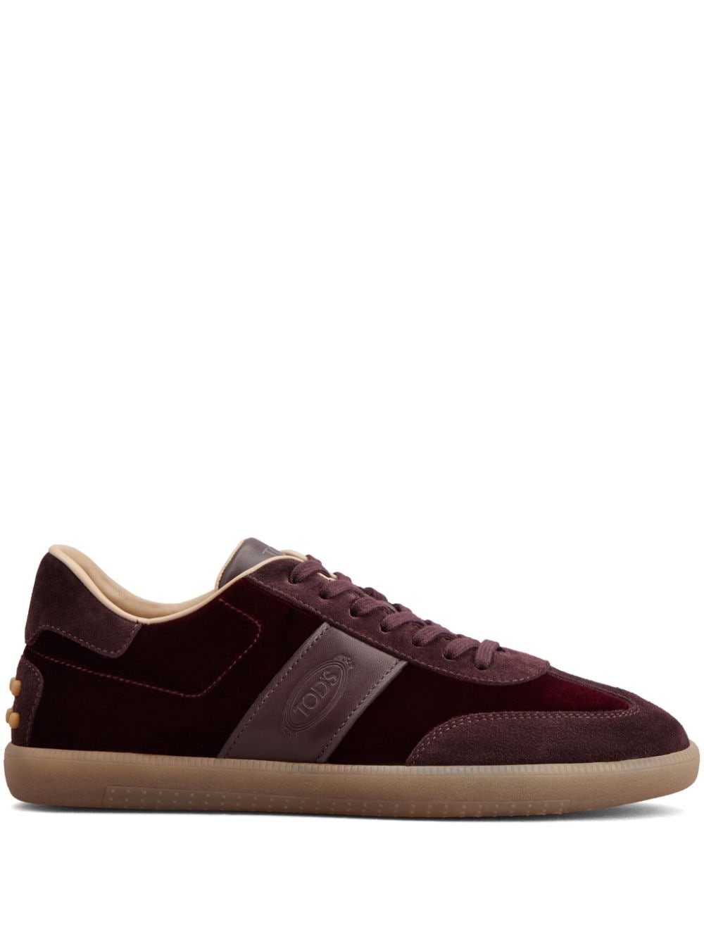 panelled suede low-top sneakers - 1