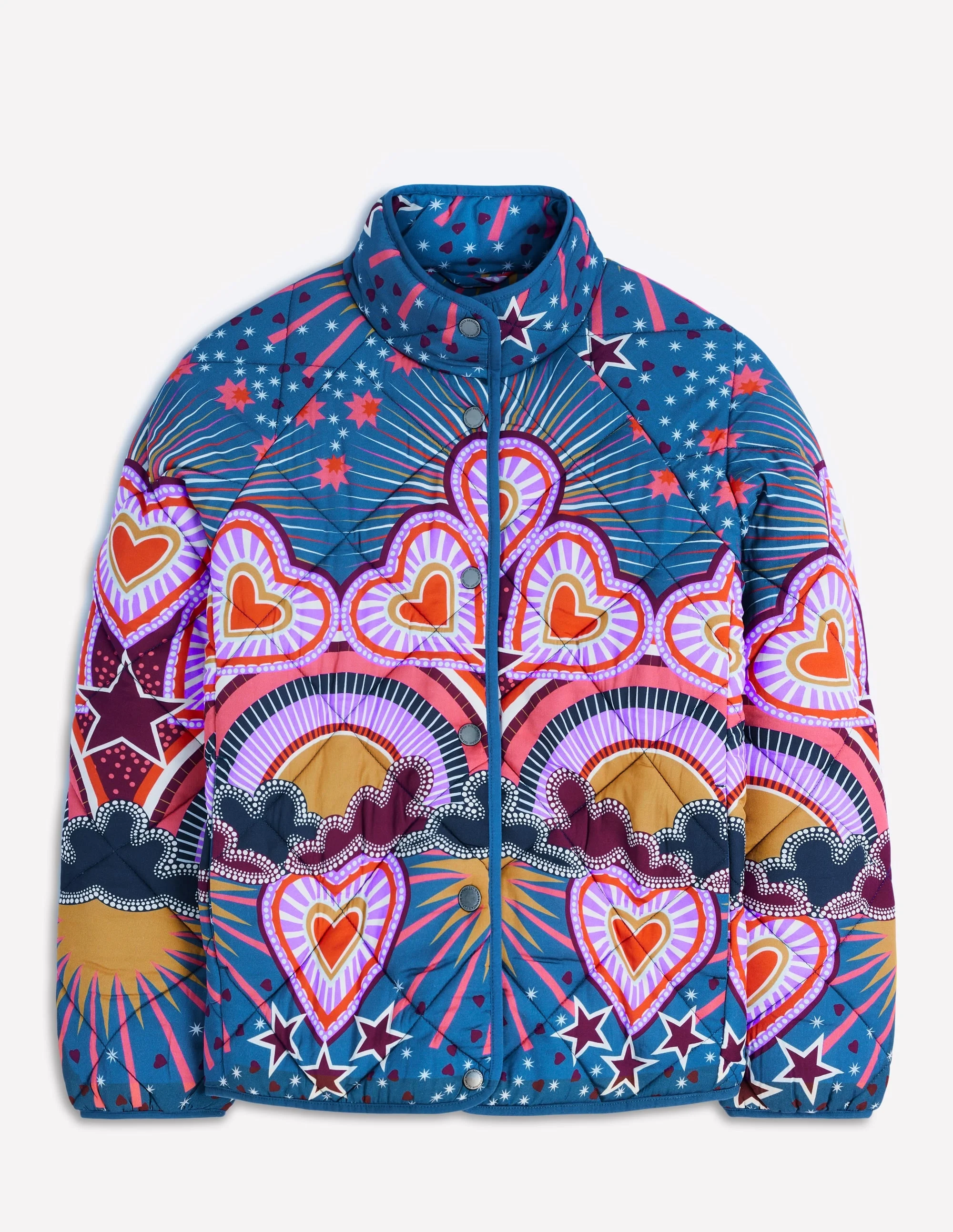 Printed Quilted Jacket-Multi, Conversational - 1