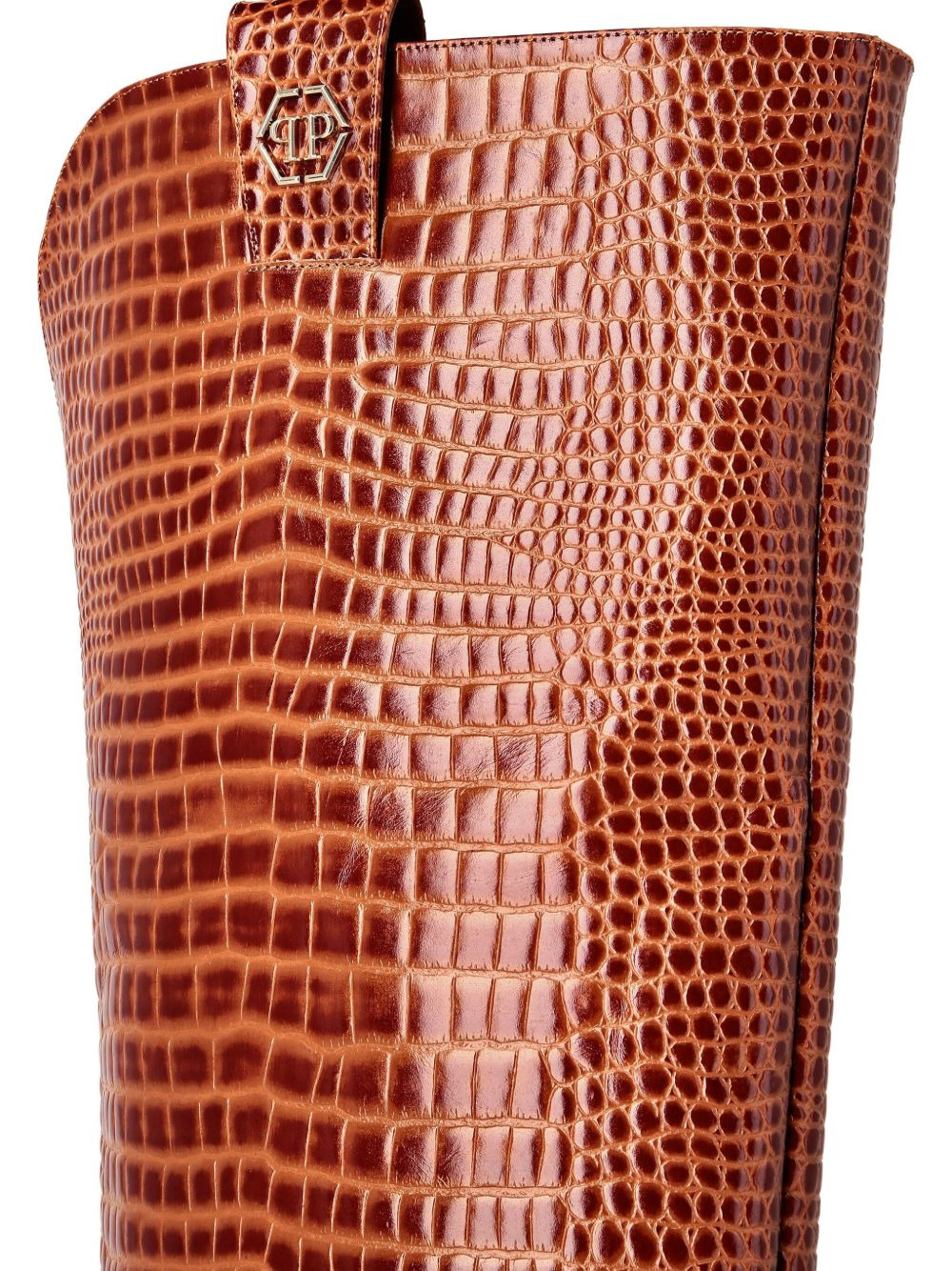 55mm crocodile-print over-the-knee boots - 3
