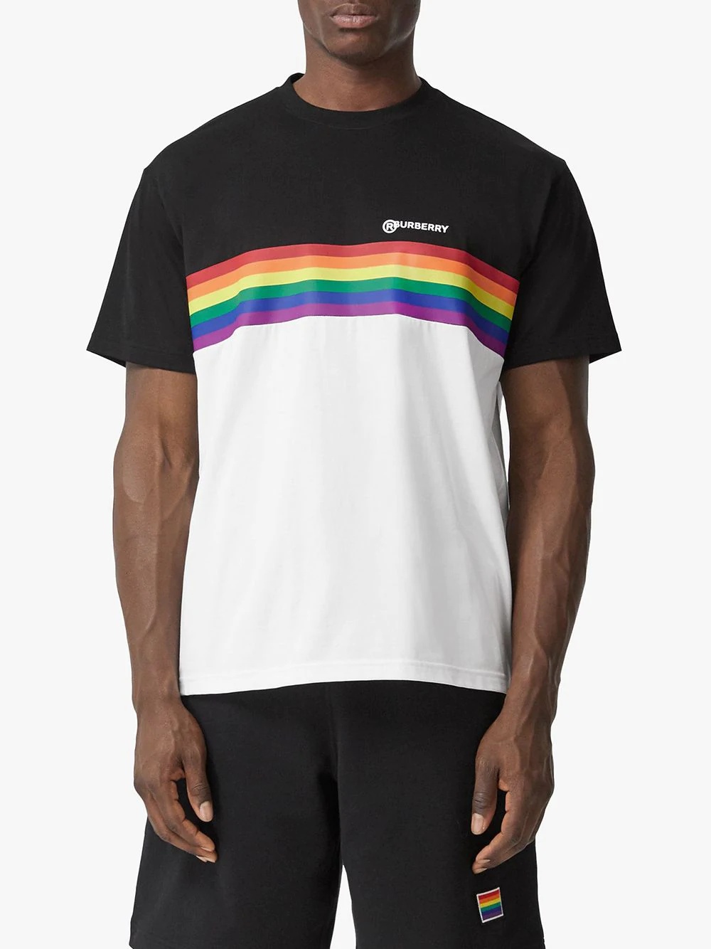 rainbow stripe print T-shirt - 3