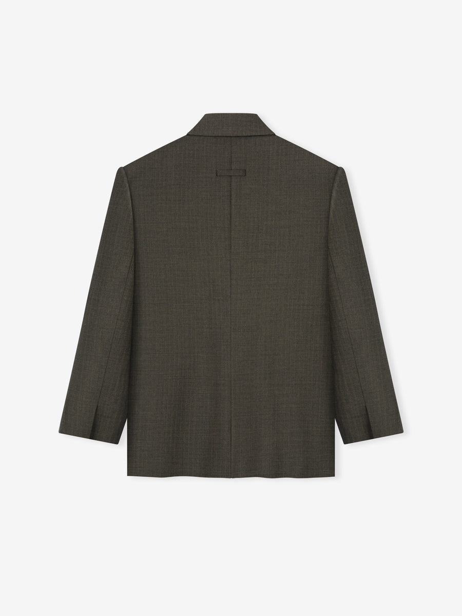 Chevron Wool Single Breasted Blazer - 2