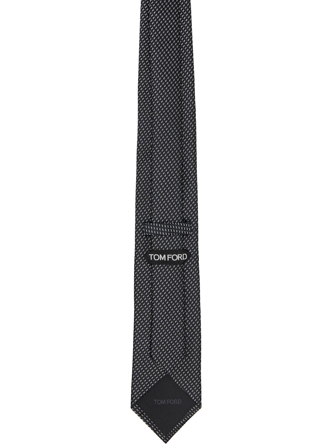 Black Tonal Alternate Weave 8 cm Tie - 2