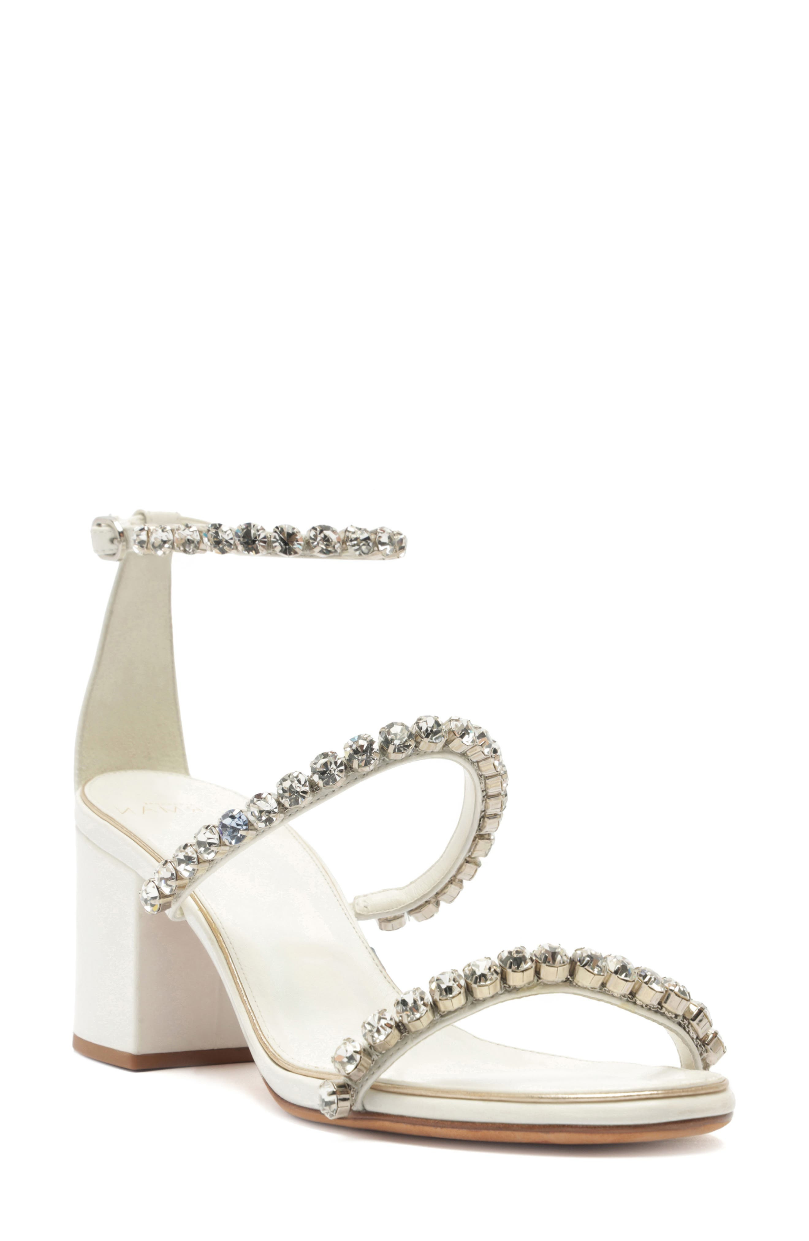 Alexandre Birman Alexa Crystal Strap Sandal in White at Nordstrom - 2
