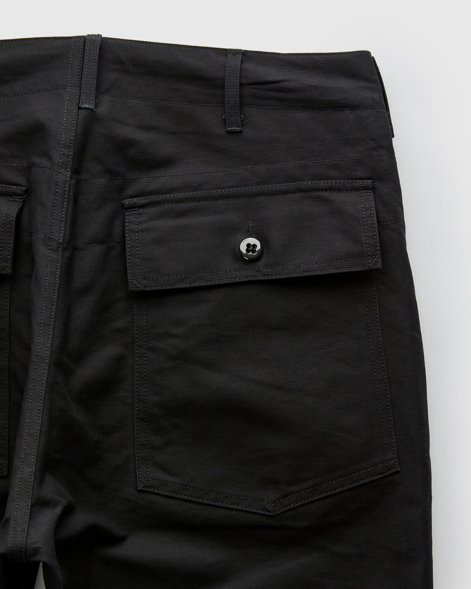 Fatigue Pants in Black Cotton Double Cloth - 3