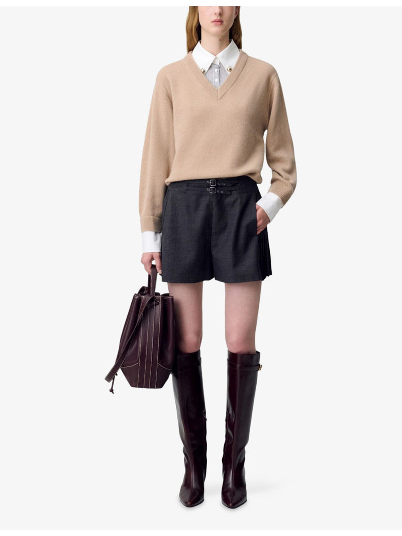 Claudie Pierlot Two-in-One Wool and Cotton Jumper outlook