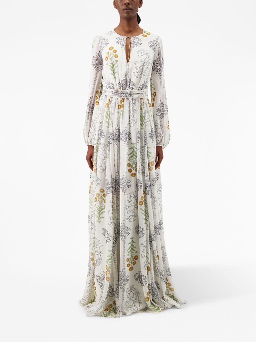 floral-print silk maxi dress - 2