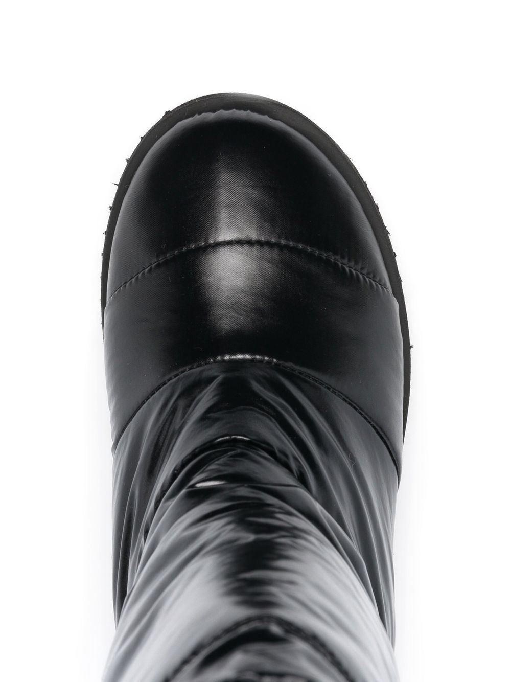 patent padded knee-high boots - 4