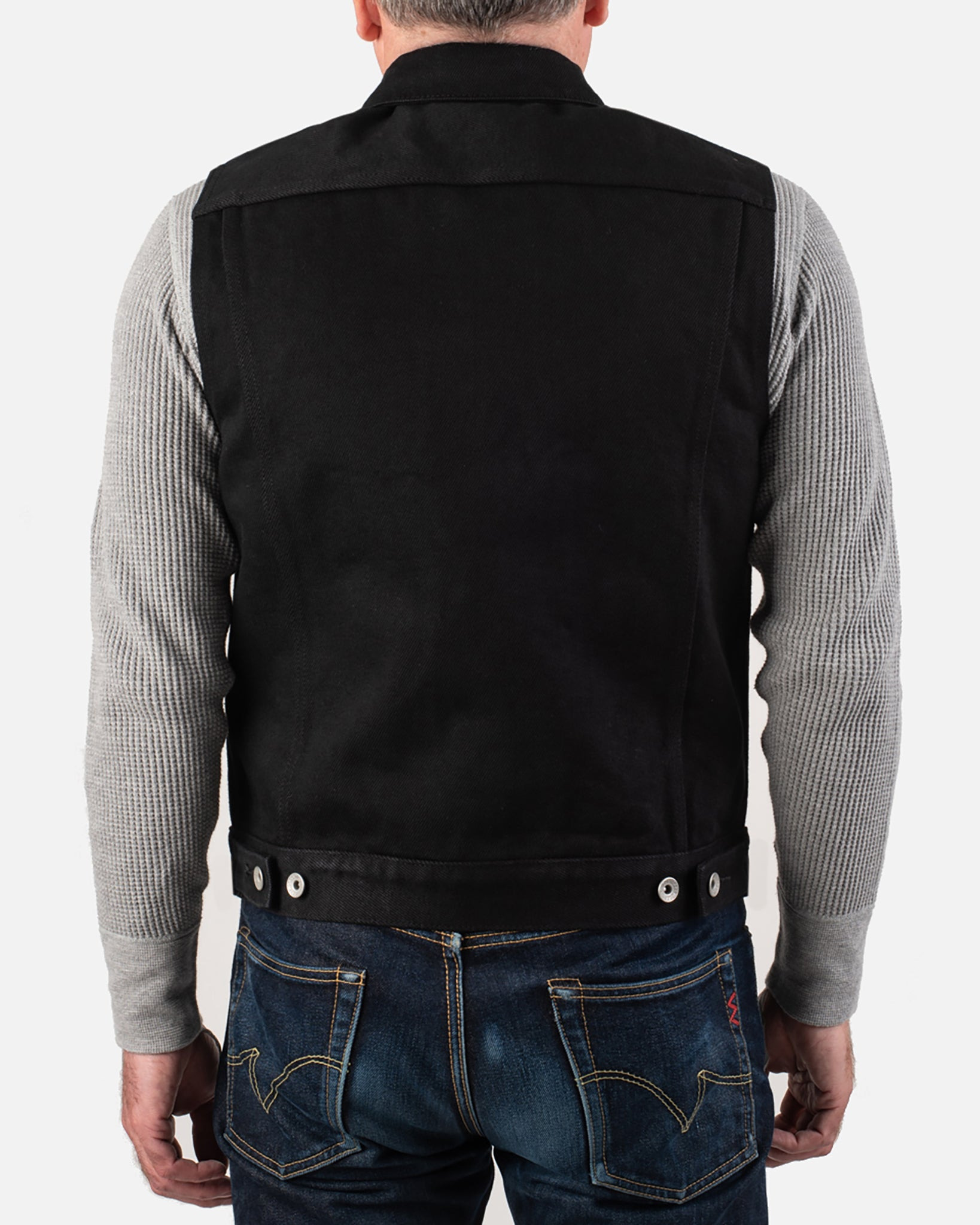 IH-9526V 21oz Non-Fade Denim Type III Vest - Superblack - 3