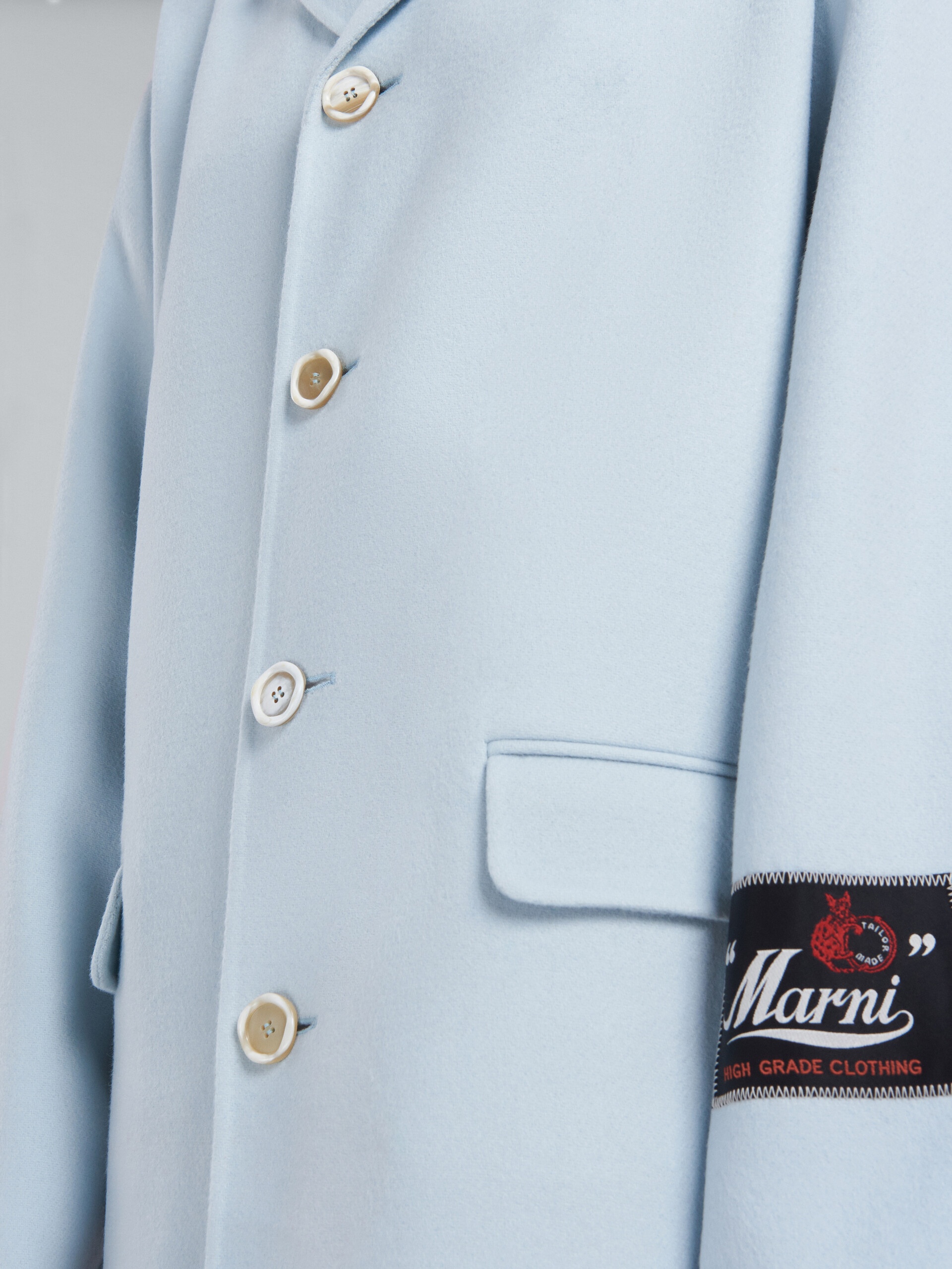 LIGHT BLUE COAT IN WOOL AND CASHMERE - 5
