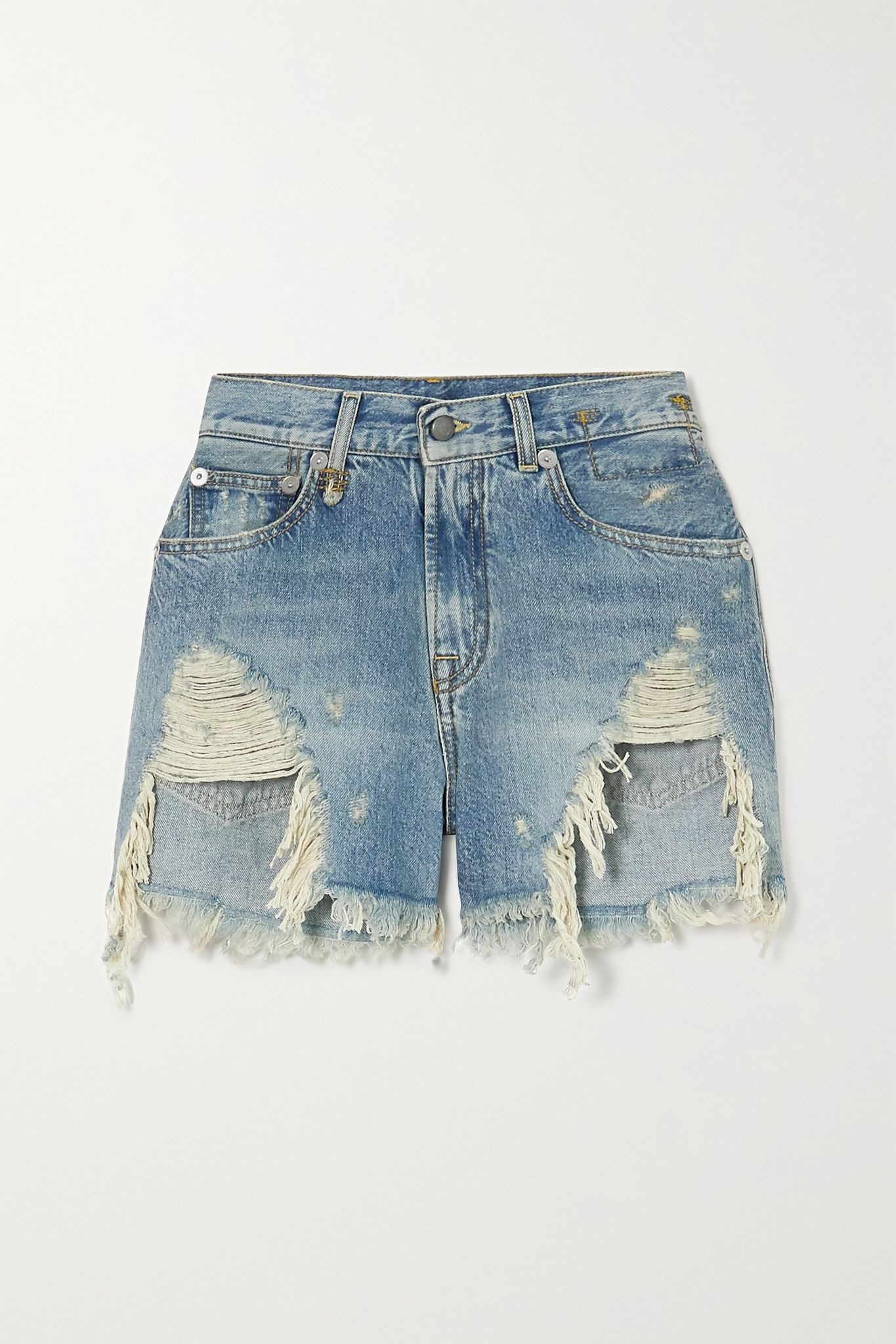 Distressed denim shorts - 1