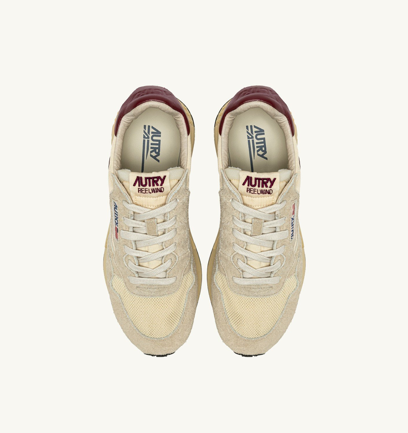 REELWIND LOW SNEAKERS IN NYLON SUEDE AND LEATHER COLOR ECRU AND RUBY WINE - 6