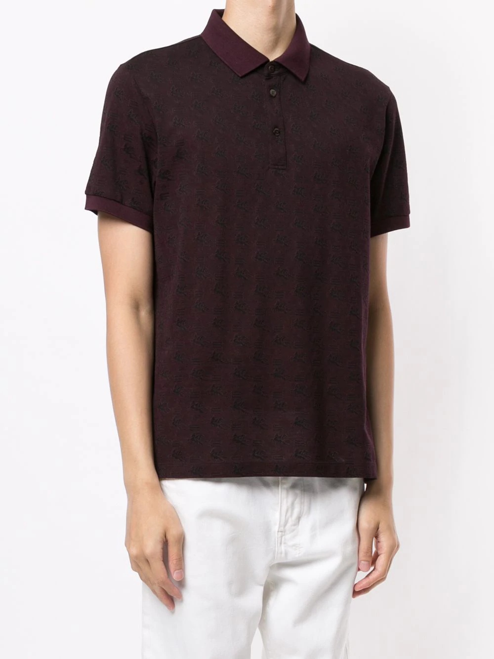 logo print polo shirt - 3