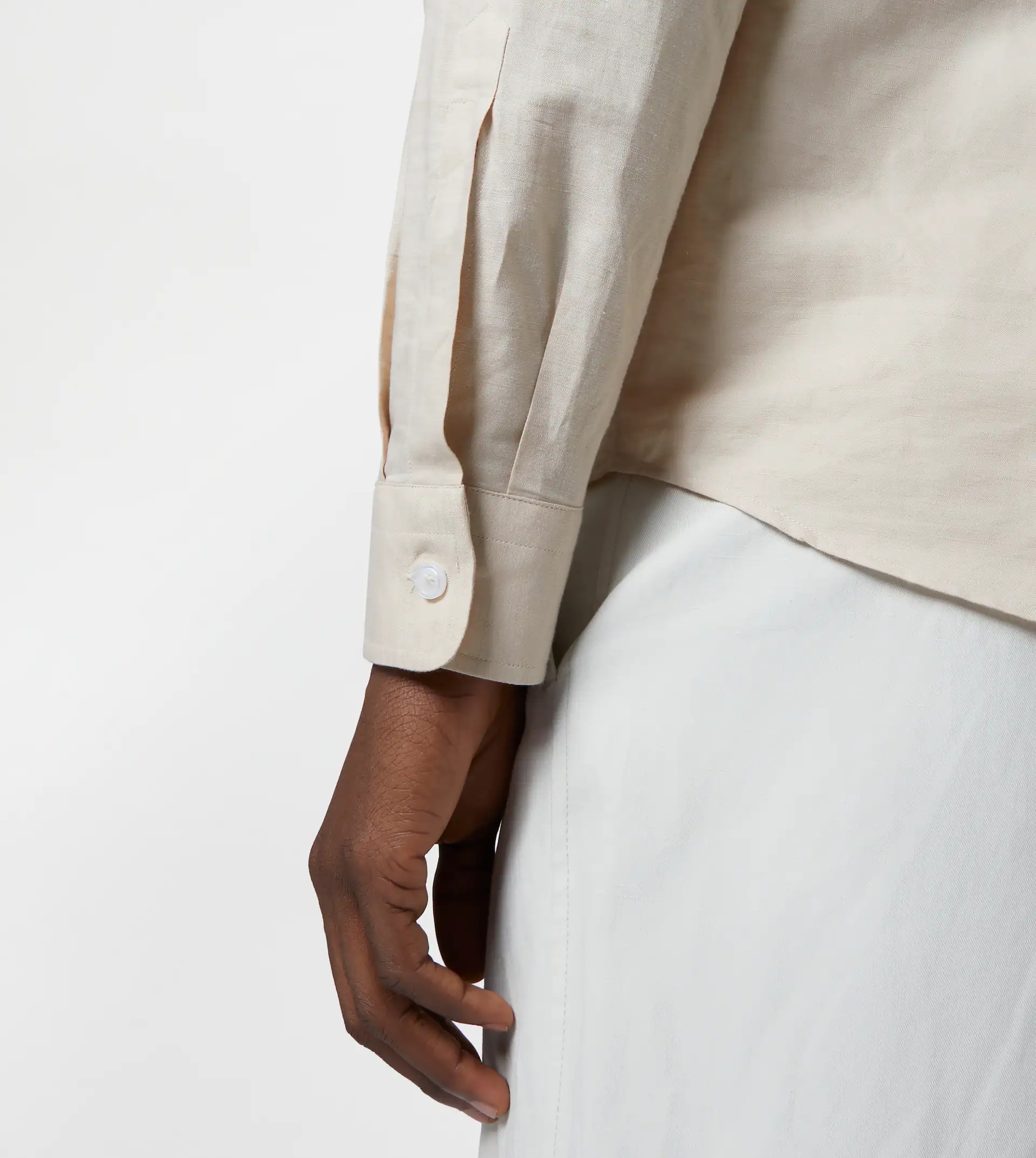 LINEN-BLEND SHIRT - BEIGE - 9