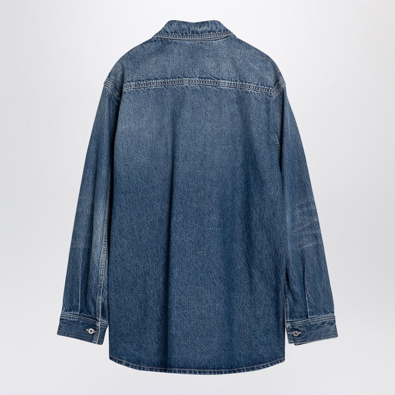 Valentino Blue Denim Shirt With V Detail Men - 2