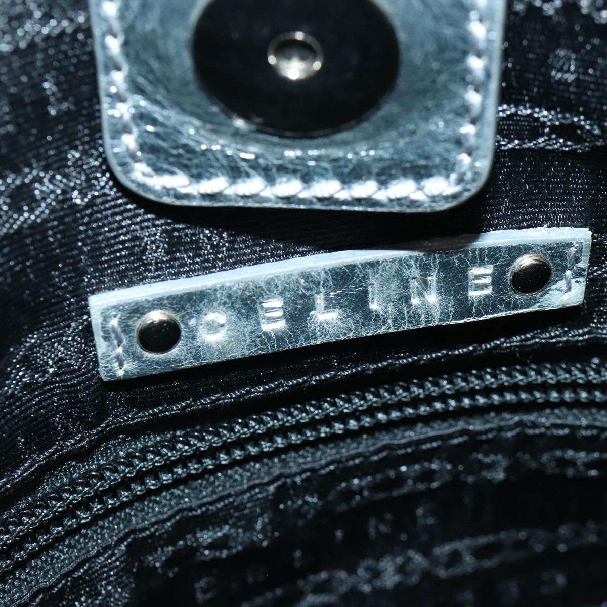 CELINE Tote Bag Leather Silver - 10