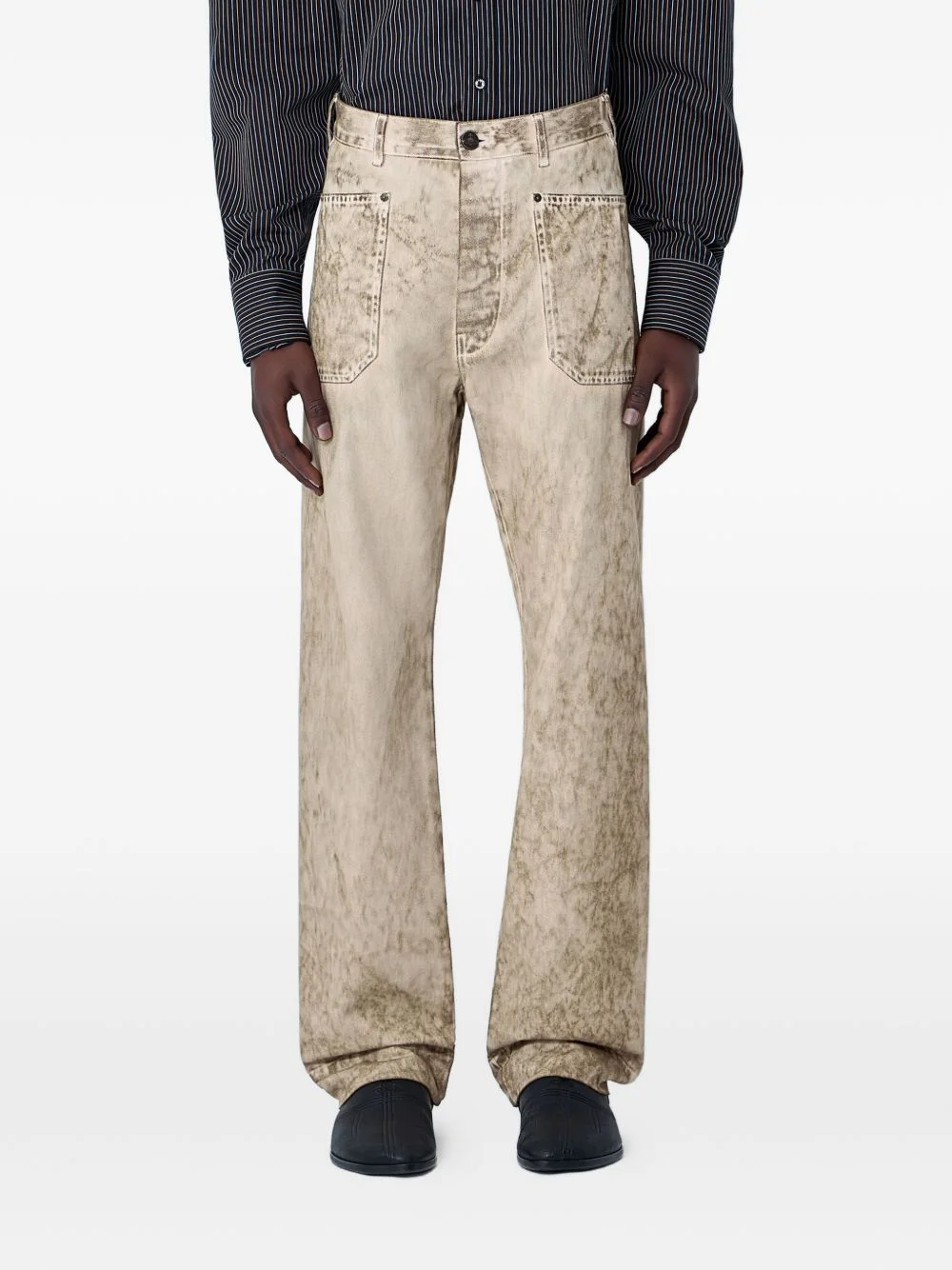logo-patch five-pocket jeans - 1