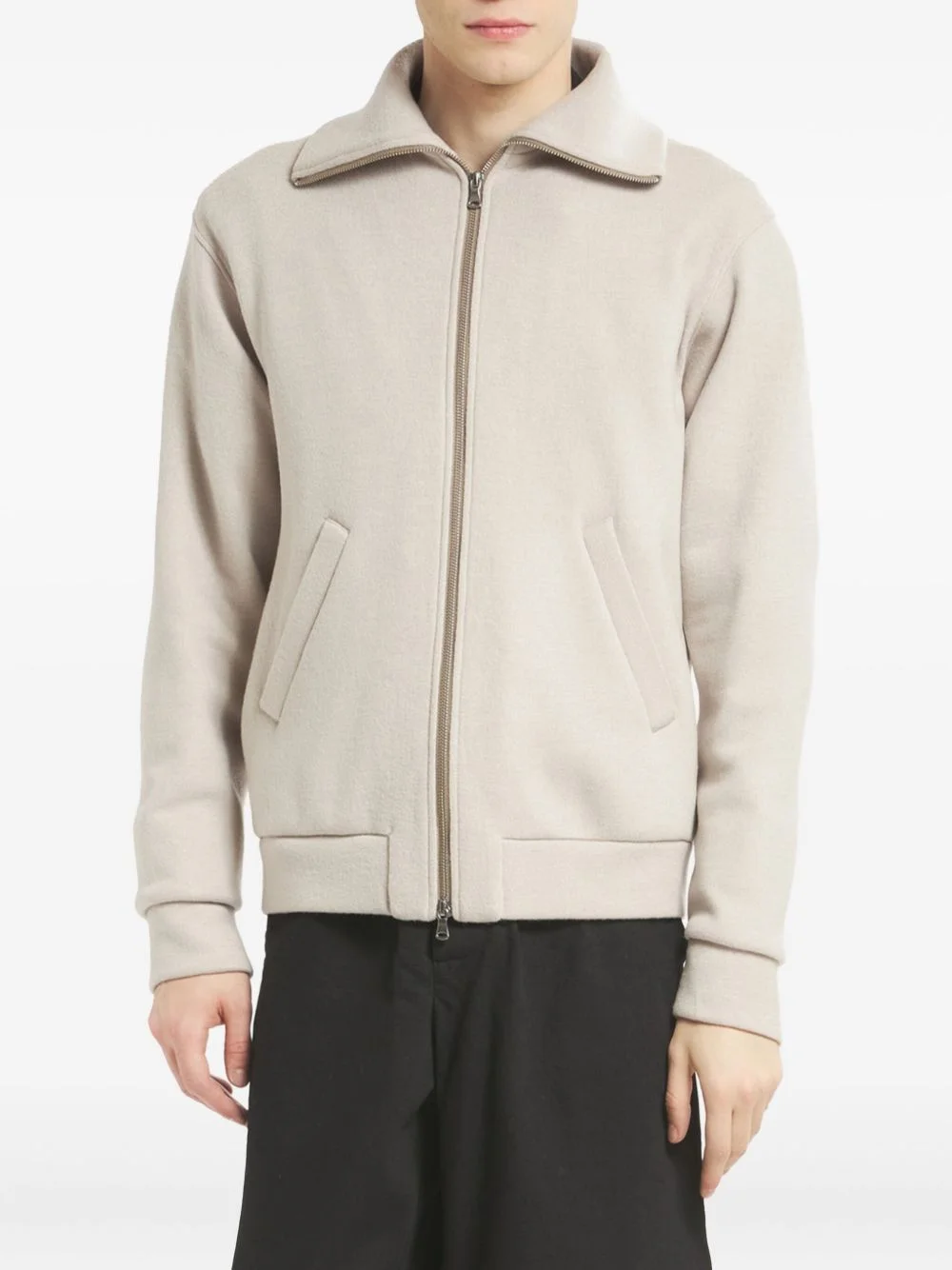 high-neck zip-fastening sweatshirt - 1