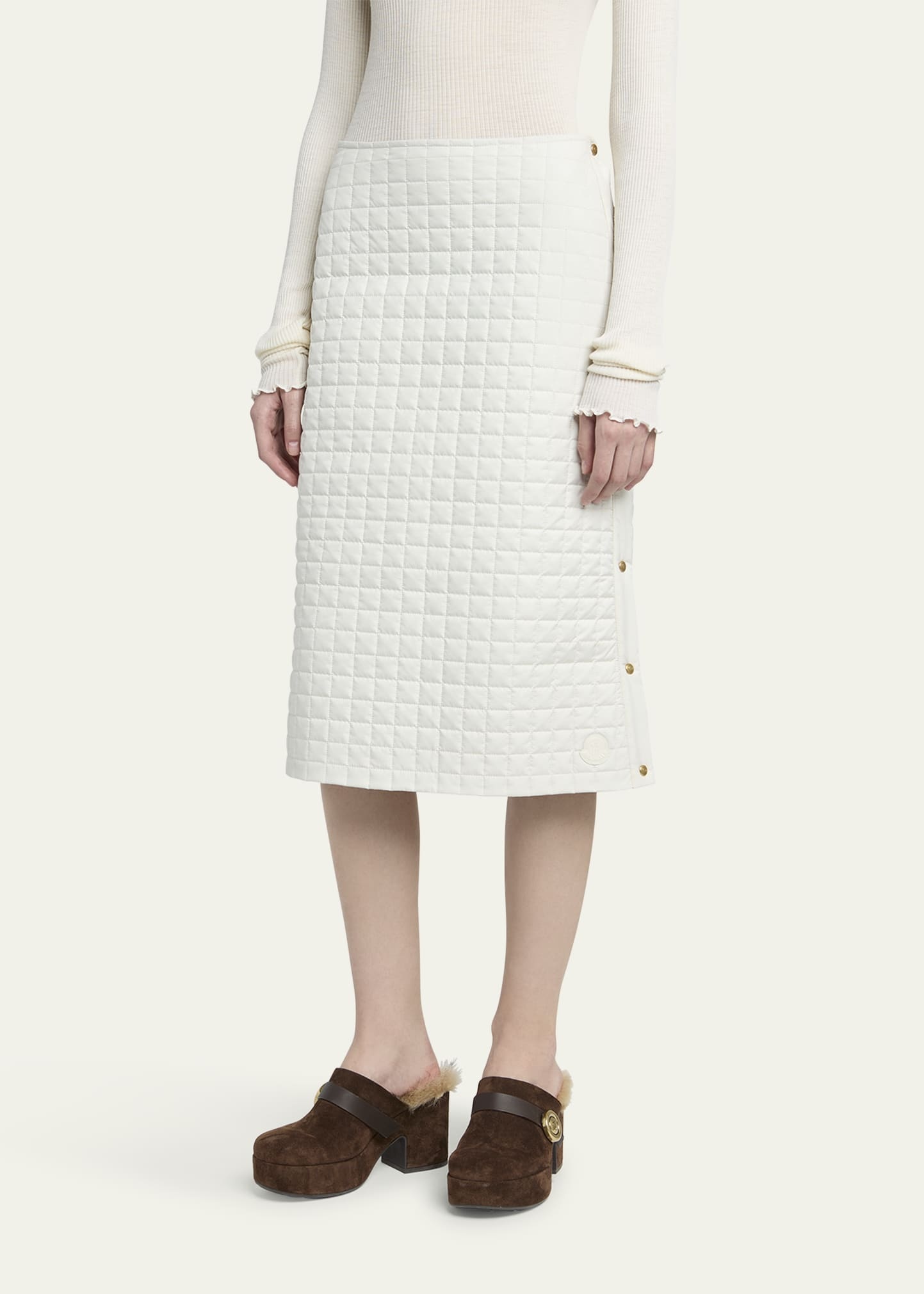 Quilted Side-Snap Skirt - 4