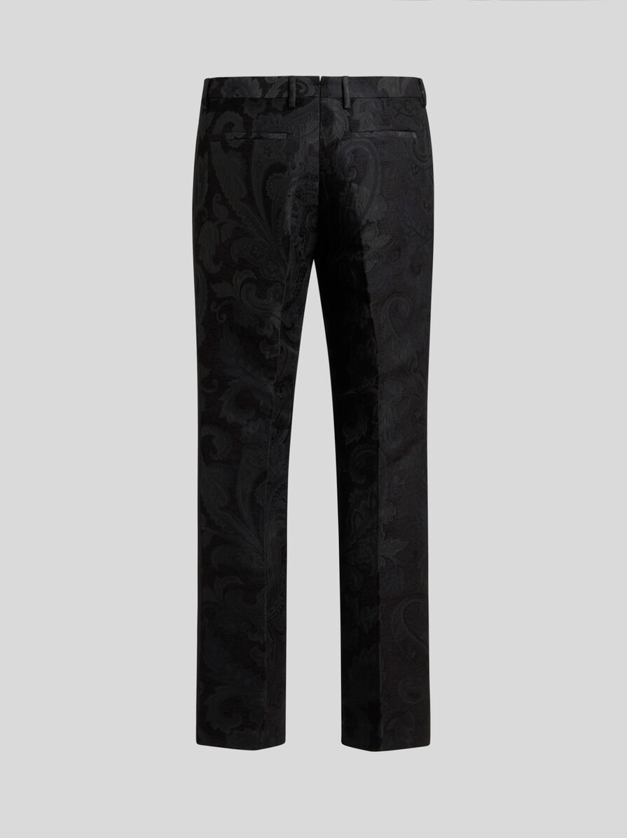 FLORAL PAISLEY EVENING TROUSERS WITH BAND DETAIL - 6
