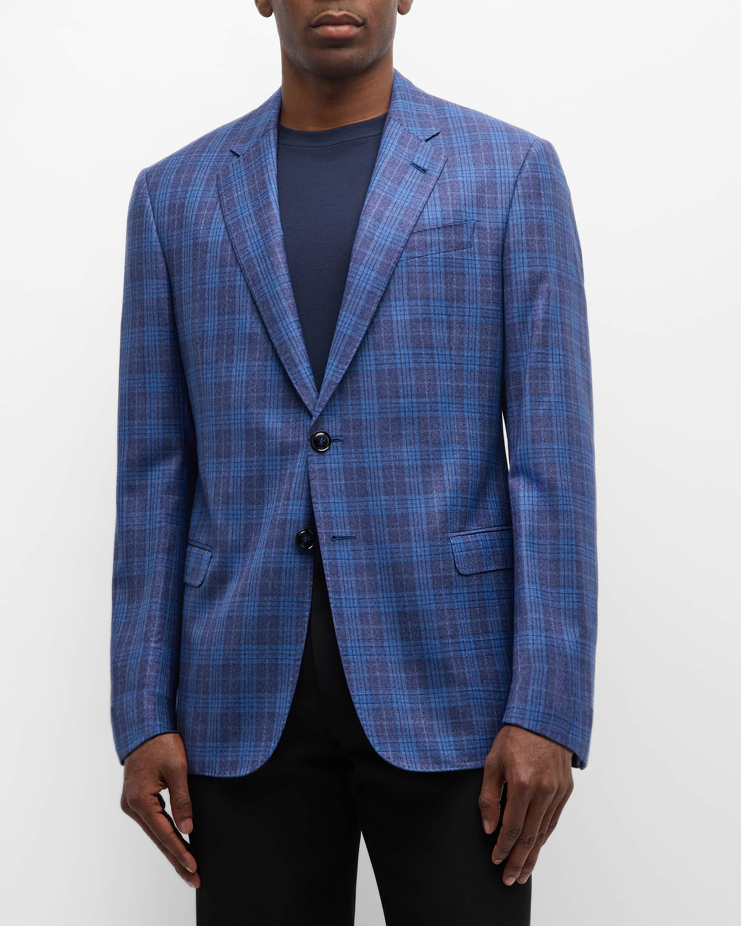 Men's Plaid Wool Sport Coat - 2