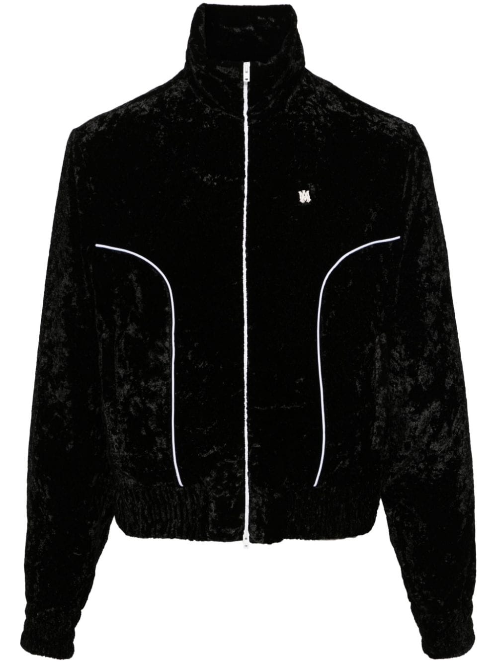 crushed-velvet track jacket - 1