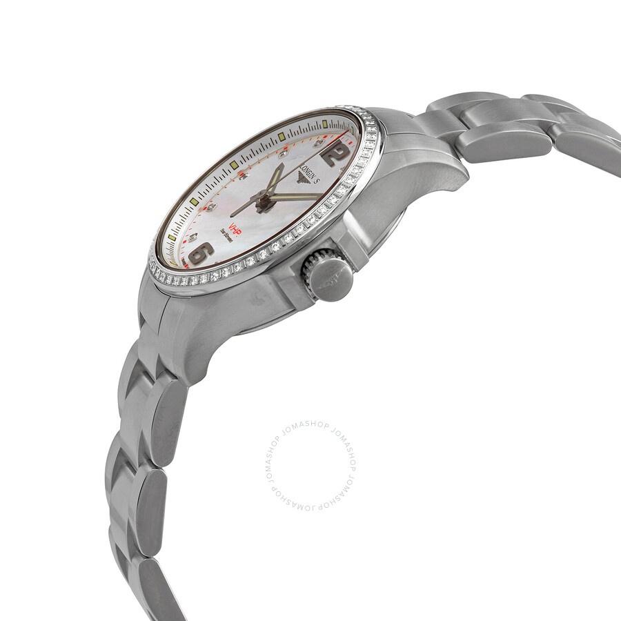 Longines Conquest V.H.P. Quartz Diamond White Mother of Pearl Dial Ladies Watch L3.316.0.87.6 - 2