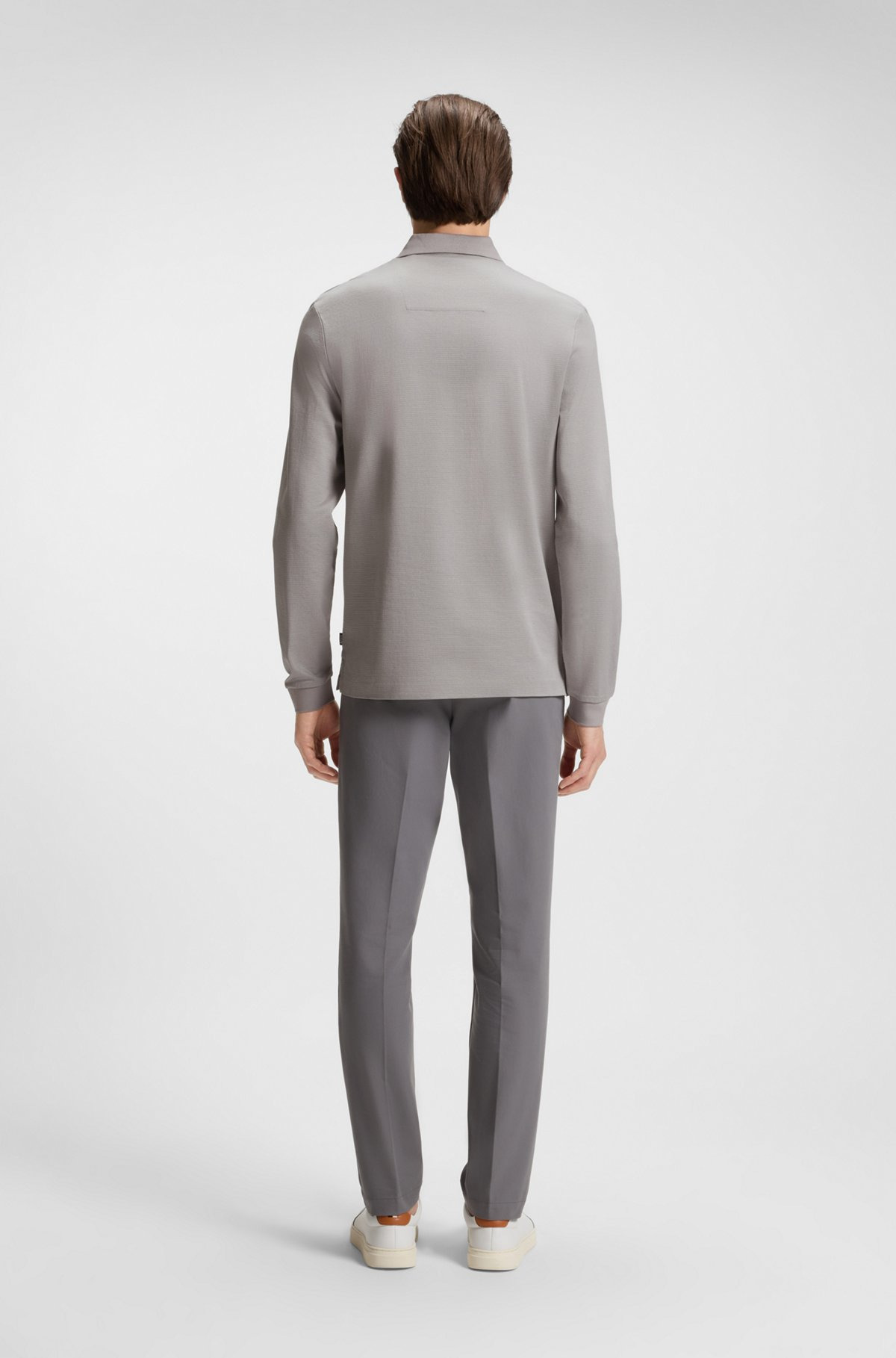 MERCERISED-COTTON POLO SHIRT WITH PLAIN COLLAR - 5