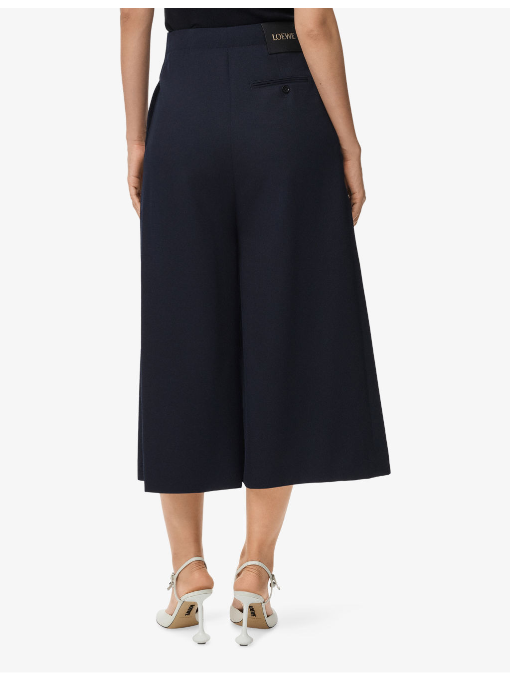 Cropped Wide-Leg Belted Wool Trousers - 4