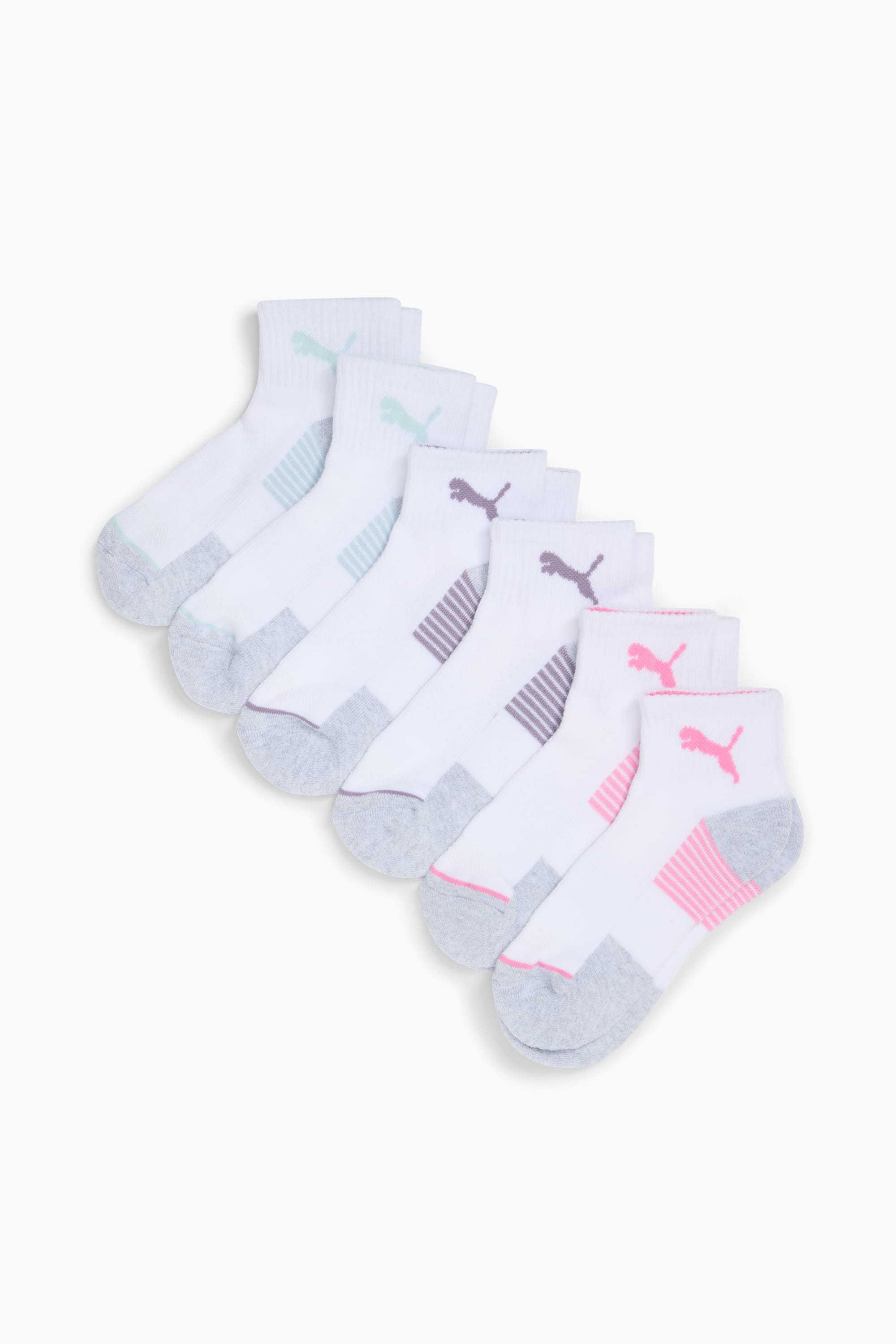 Women's Half-Terry Quarter Length Crew Socks (6 Pairs) - 1
