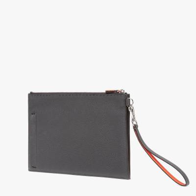 FENDI Flat pouch with two pockets and internal card holders. Zipped pocket on the back and removable brace outlook