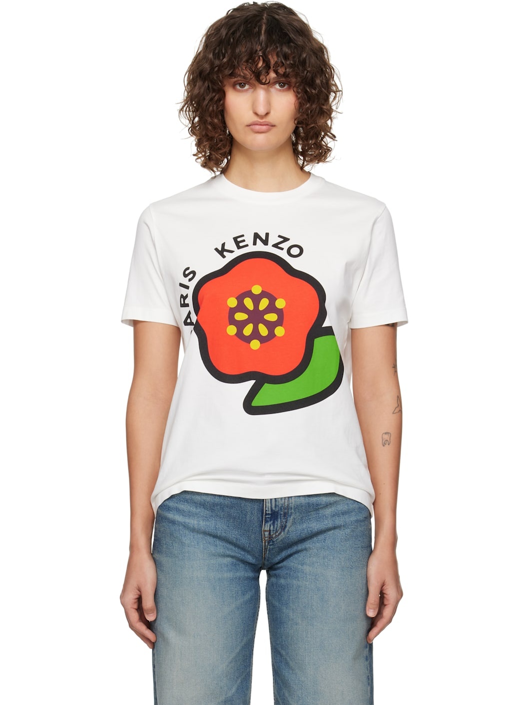 White Kenzo Paris Pop Loose T-shirt - 1
