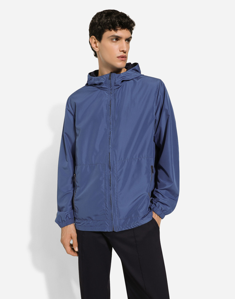 Reversible jacket with hood and logo 5