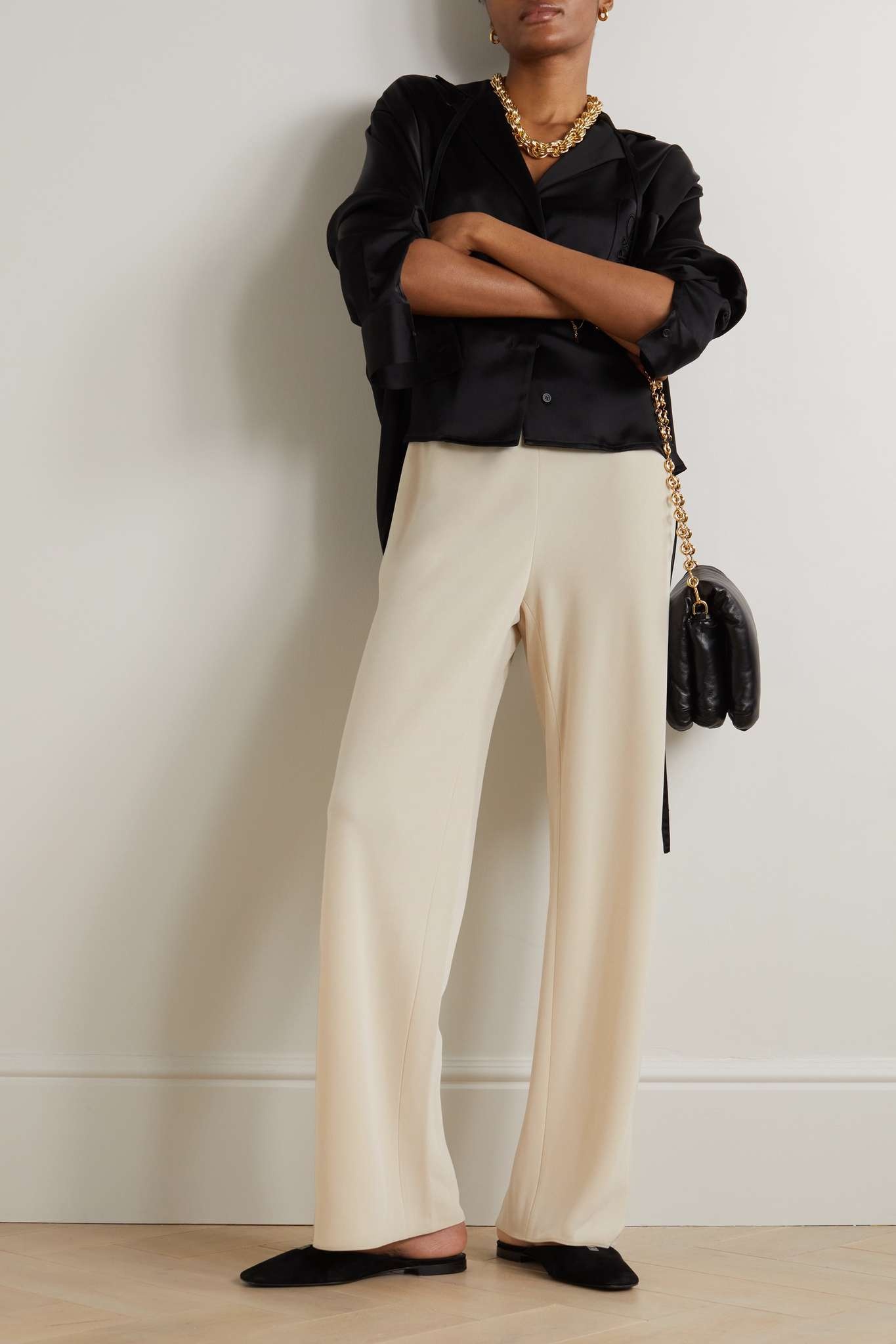 Crepe straight-leg pants - 2