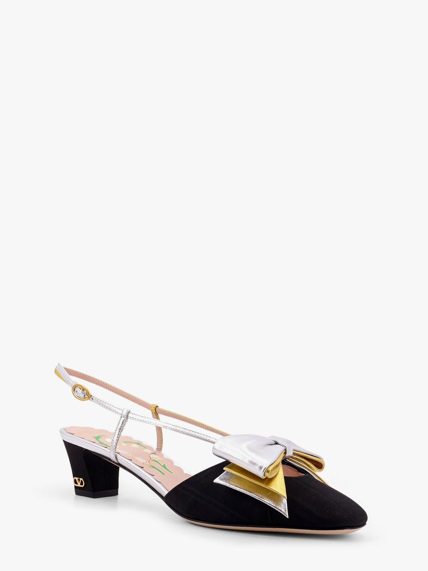 Valentino Garavani Bowow Moiré Fabric Slingback - 3