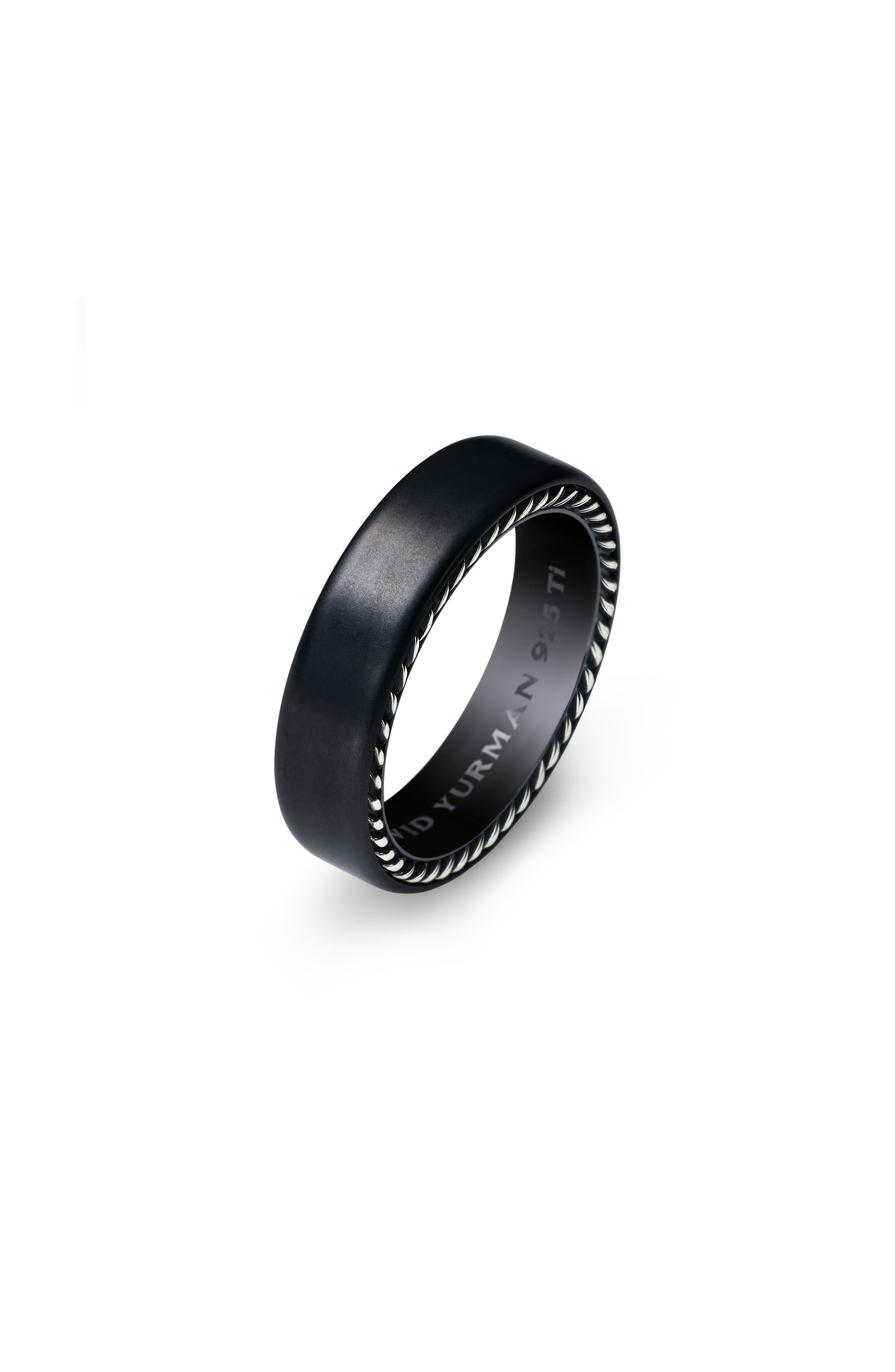 David Yurman 'Streamline' Band Ring in Black Titanium/Silver at Nordstrom - 4