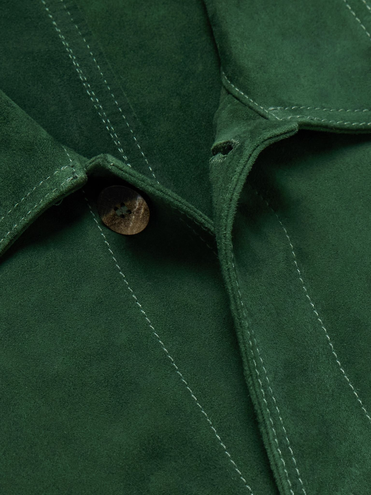 Ravi Suede Overshirt Green - 4