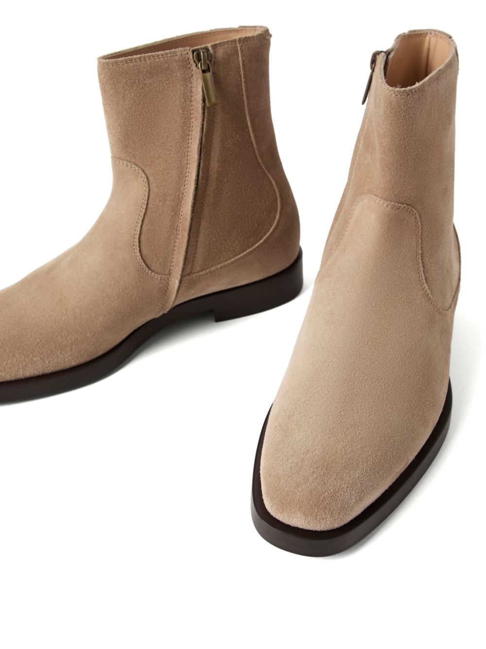 zip leather boots - 4