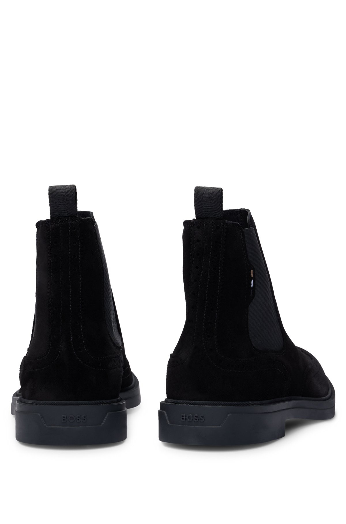 SUEDE CHELSEA BOOTS WITH BROGUE DETAILS - 5