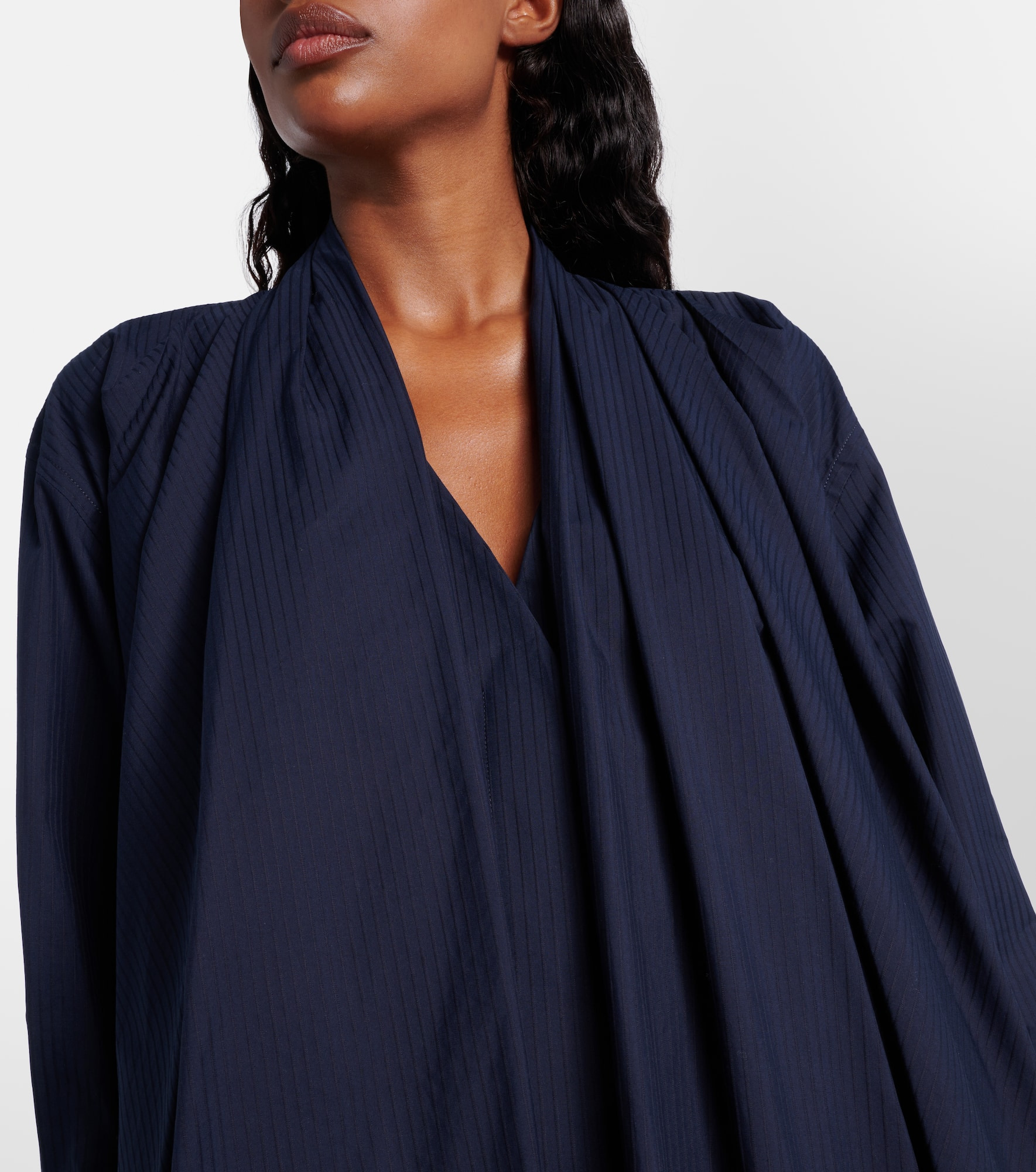Draped cotton poplin minidress - 4