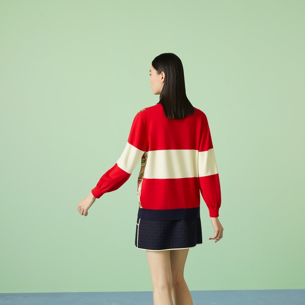 Extra fine wool printed cardigan - 6
