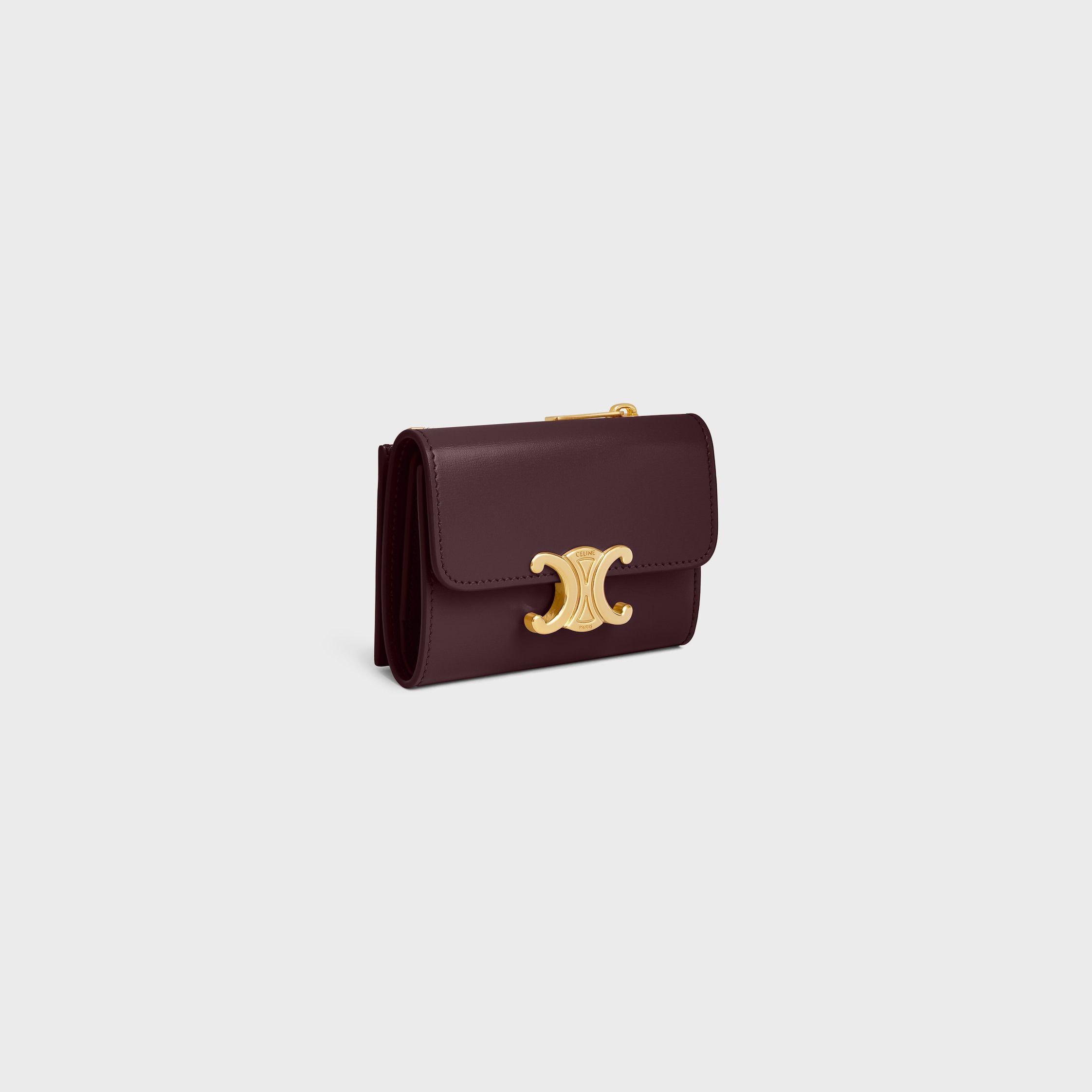 COMPACT WALLET WITH COIN TRIOMPHE IN Shiny calfskin - 2