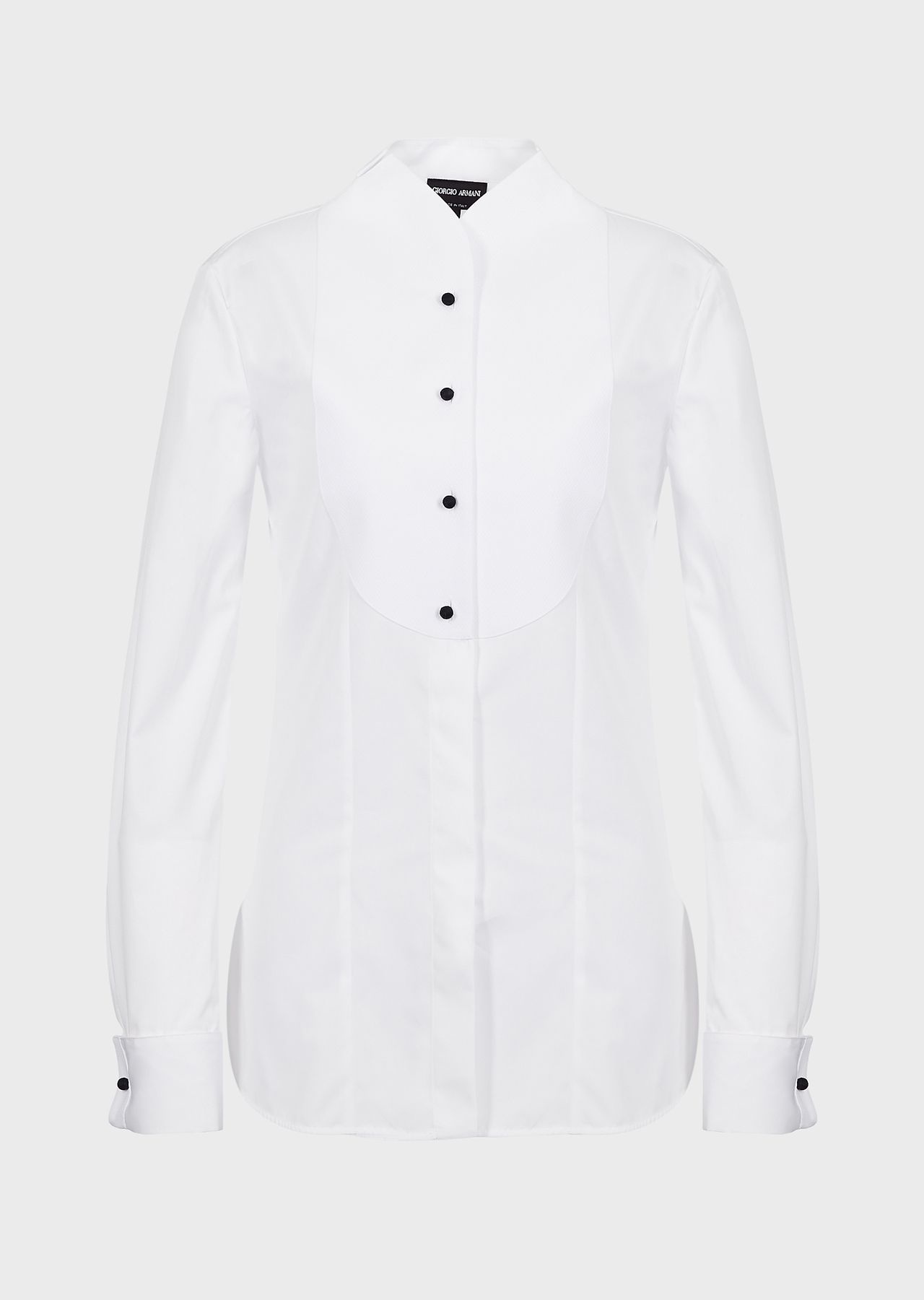 Cotton poplin tuxedo shirt with plastron - 2