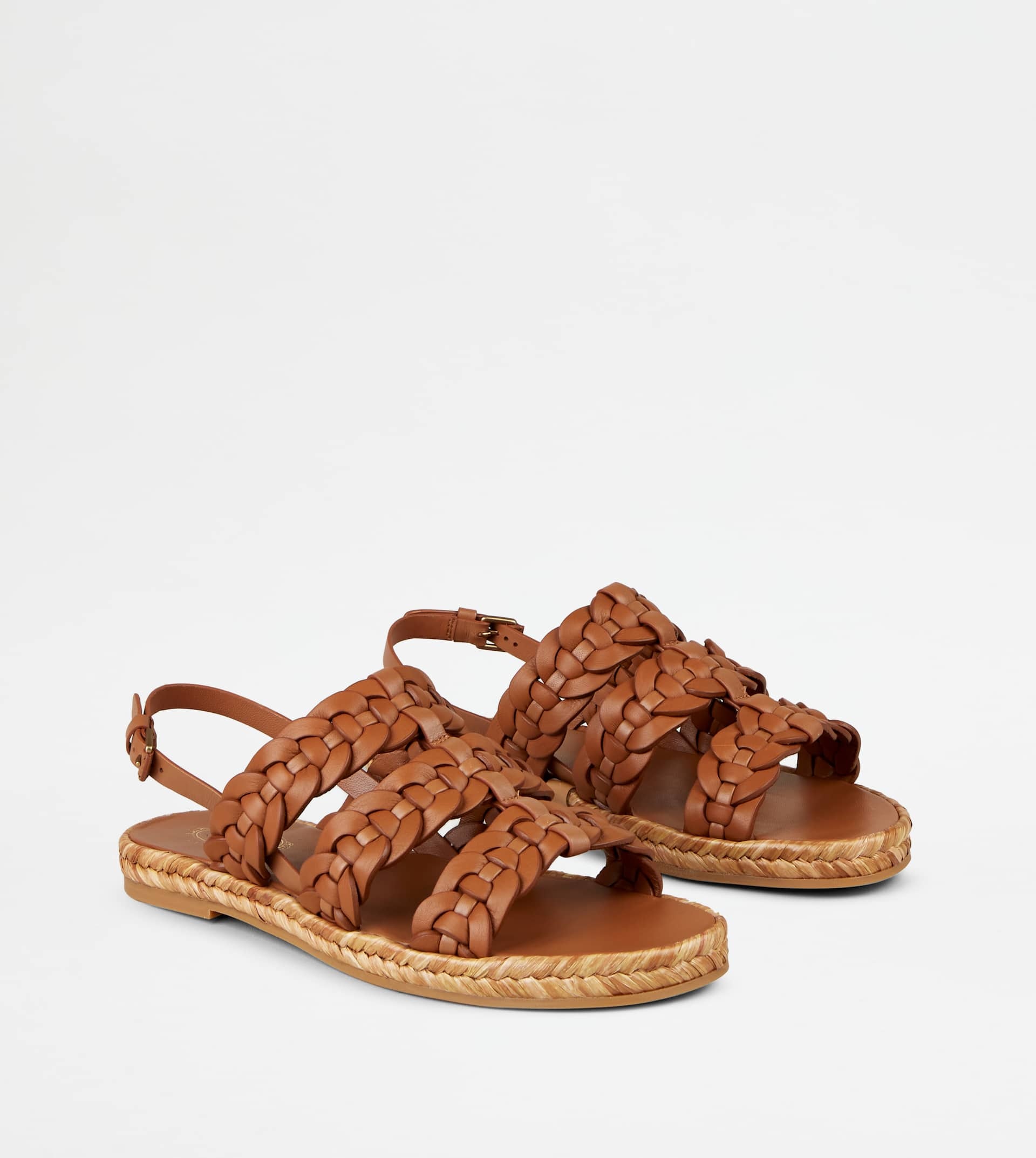 SANDALS IN LEATHER - BROWN - 2