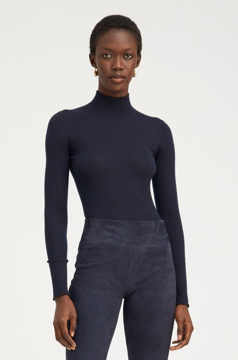SPRWMN NAVY CASHMERE MOCK NECK outlook