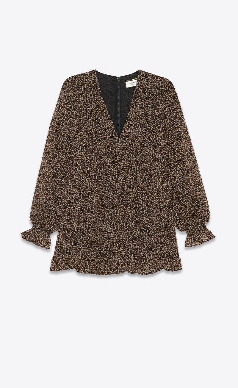 short dress in leopard-print wool - 1
