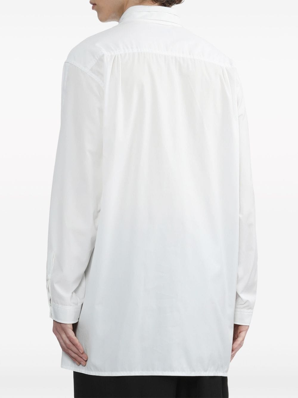 layered-collar cotton shirt - 4
